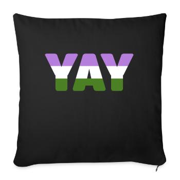 YAY Genderqueer - Housse de coussin décorative 45 x 45 cm - noir - Devant