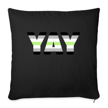 YAY Agender - Sofa pillowcase 17,3'' x 17,3'' (45 x 45 cm) - black - Front