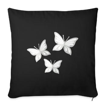 butterfly; Butterfly - Sofa pillowcase 17,3'' x 17,3'' (45 x 45 cm) - black - Front