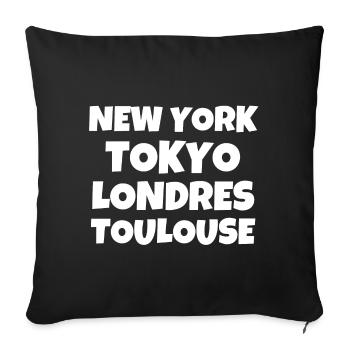 Toulouse, I love Toulouse, Occitanie - Sofa pillowcase 17,3'' x 17,3'' (45 x 45 cm) - black - Front