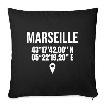 Marseille, je suis Marseillais - Housse de coussin décorative 45 x 45 cm - noir - Devant