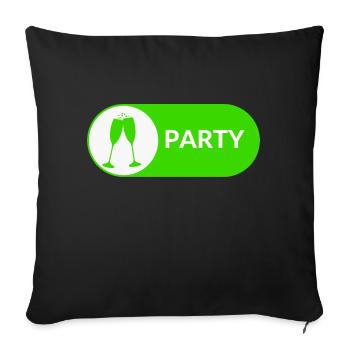 Bouton de fête - Housse de coussin décorative 45 x 45 cm - noir - Devant