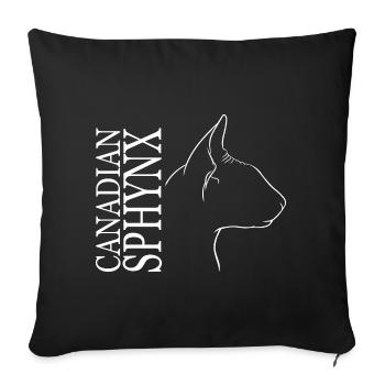Profil Sphynx Canadien Chats Chat Wilsigns - Housse de coussin décorative 45 x 45 cm - noir - Devant