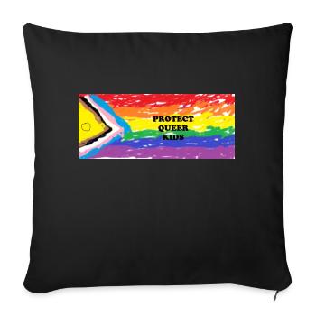Protéger les enfants queer - Housse de coussin décorative 45 x 45 cm - noir - Devant