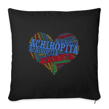 t-shirt Achiropita heart word cloud t-shirt - Sofa pillowcase 17,3'' x 17,3'' (45 x 45 cm) - black - Front