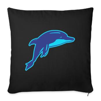 The Dolphin - Sofa pillowcase 17,3'' x 17,3'' (45 x 45 cm) - black - Front