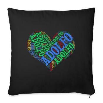 t-shirt Adolfo heart word cloud t-shirt - Sofa pillowcase 17,3'' x 17,3'' (45 x 45 cm) - black - Front