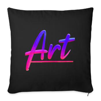 ART lettering in magenta sky - Sofa pillowcase 17,3'' x 17,3'' (45 x 45 cm) - black - Front