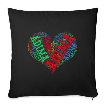 t-shirt Adima heart word cloud text art collage - Sofa pillowcase 17,3'' x 17,3'' (45 x 45 cm) - black - Front
