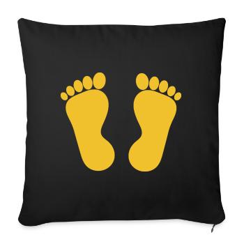 Podiatrie Podiatrie Pieds Jaunes Pied - Housse de coussin décorative 45 x 45 cm - noir - Devant