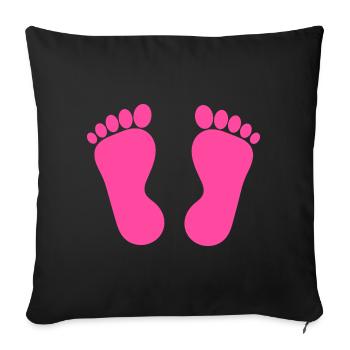 Foot pink feet pink pedicure podiatry - Sofa pillowcase 17,3'' x 17,3'' (45 x 45 cm) - black - Front