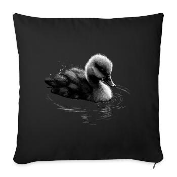 Bébé cygne Oiseau Poussin - Housse de coussin décorative 45 x 45 cm - noir - Devant