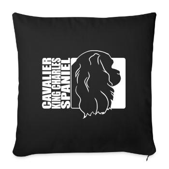 Cavalier King Charles Spaniel Profil Chien Wilsigns - Housse de coussin décorative 45 x 45 cm - noir - Devant