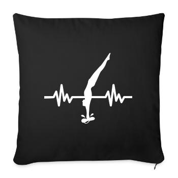 Heartbeat diver - water sports athlete - Sofa pillowcase 17,3'' x 17,3'' (45 x 45 cm) - black - Front