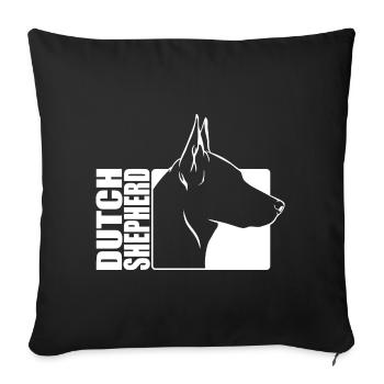 Dutch Shepherd Profile Dogs Dog Wilsigns - Sofa pillowcase 17,3'' x 17,3'' (45 x 45 cm) - black - Front