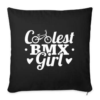 BMX Filles - Housse de coussin décorative 45 x 45 cm - noir - Devant