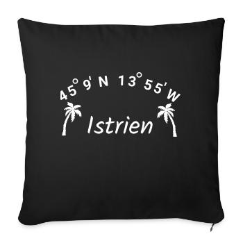 Istrie Croatie Balkans Adriatique Idée de vacances - Housse de coussin décorative 45 x 45 cm - noir - Devant