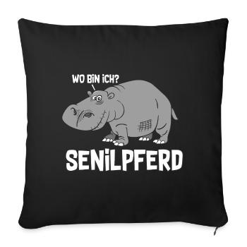 Senilpferd - Sofakissenbezug 45 x 45 cm - Schwarz - Vorne