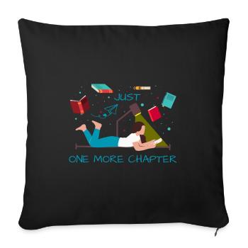 Juste un chapitre de plus citation de lecture amusante - Housse de coussin décorative 45 x 45 cm - noir - Devant