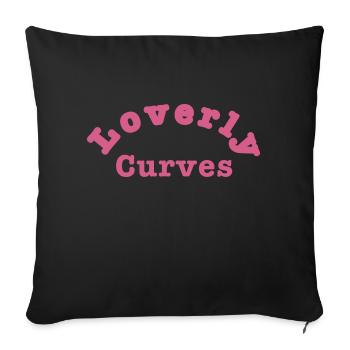 Loverly Curves v3 - Sofa pillowcase 17,3'' x 17,3'' (45 x 45 cm) - black - Front