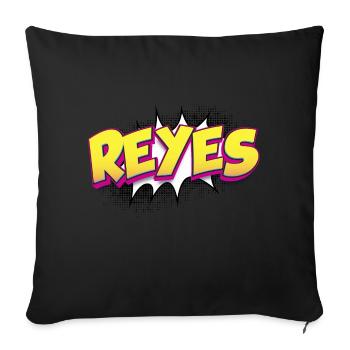 Reyes benutzerdefinierter Name Comic-Buch-Stil Pop-Art, Reyes - Sofakissenbezug 45 x 45 cm - Schwarz - Vorne