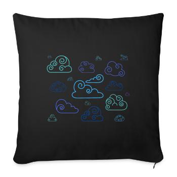 Neon Spiral Clouds - Sofa pillowcase 17,3'' x 17,3'' (45 x 45 cm) - black - Front