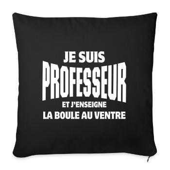 professeur, enseignant, école - Housse de coussin décorative 45 x 45 cm - noir - Devant