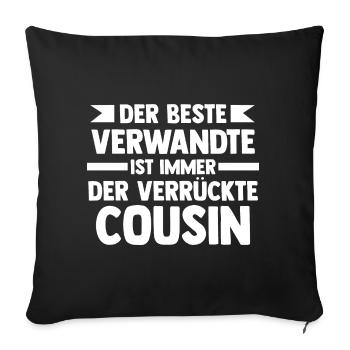 Cousins Cousin - Sofakissenbezug 45 x 45 cm - Schwarz - Vorne