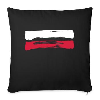 Poland Stripes - Polish Flag - Sofa pillowcase 17,3'' x 17,3'' (45 x 45 cm) - black - Front
