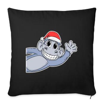 Monkey Christmas - Sofa pillowcase 17,3'' x 17,3'' (45 x 45 cm) - black - Front