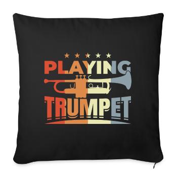 Trumpet Spell - Sofa pillowcase 17,3'' x 17,3'' (45 x 45 cm) - black - Front