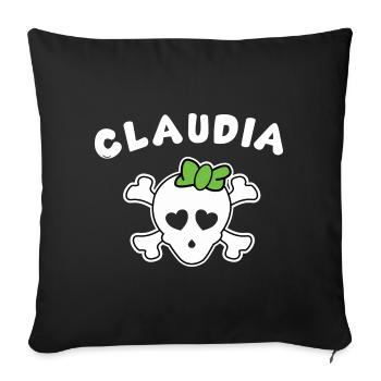 Pirate Claudia Design pour les filles et les femmes - Housse de coussin décorative 45 x 45 cm - noir - Devant