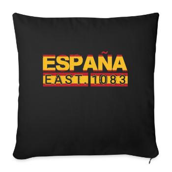 Espagne - 1083 - Housse de coussin décorative 45 x 45 cm - noir - Devant