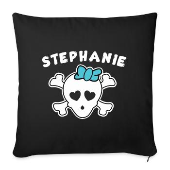 Pirate Stephanie Design pour les filles et les femmes - Housse de coussin décorative 45 x 45 cm - noir - Devant