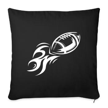 American Football Symbol Fire Ball Throw Flying - Sofa pillowcase 17,3'' x 17,3'' (45 x 45 cm) - black - Front