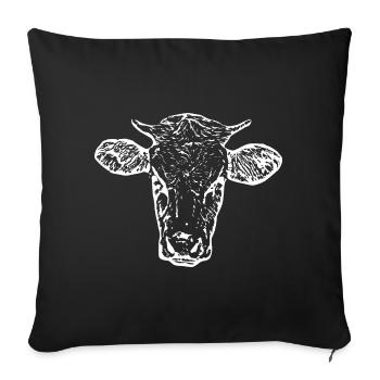 funny cow cow head white gift farmer - Sofa pillowcase 17,3'' x 17,3'' (45 x 45 cm) - black - Front