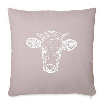 funny cow cow head white gift farmer - Sofa pillowcase 17,3'' x 17,3'' (45 x 45 cm) - light taupe - Front