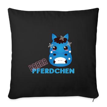 ! Brrr Pferdchen - Winter Pony - Sofakissenbezug 45 x 45 cm - Schwarz - Vorne