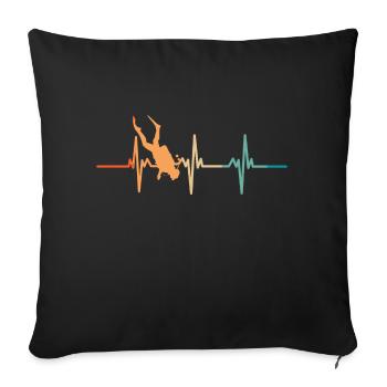Heartbeat Scuba Diving - Sofa pillowcase 17,3'' x 17,3'' (45 x 45 cm) - black - Front