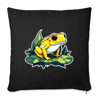 Poison Dart Frog Frog Drawing - Sofa pillowcase 17,3'' x 17,3'' (45 x 45 cm) - black - Front