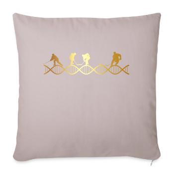 Le hockey est dans mon ADN - Housse de coussin décorative 45 x 45 cm - taupe clair - Devant