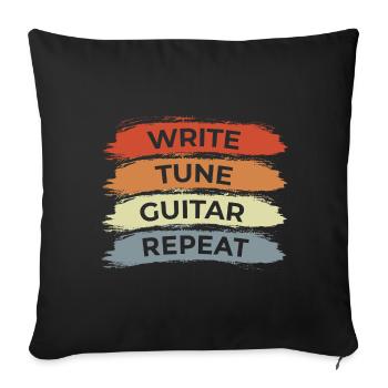 Dicton de guitariste motivateur - Housse de coussin décorative 45 x 45 cm - noir - Devant