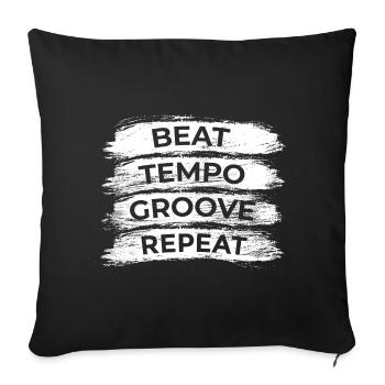 Drums Motivation - Sofa pillowcase 17,3'' x 17,3'' (45 x 45 cm) - black - Front