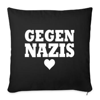 Gegen nazis - Sofakissenbezug 45 x 45 cm - Schwarz - Vorne