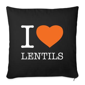 J’AIME LES LENTILLES Linsen - Housse de coussin décorative 45 x 45 cm - noir - Devant