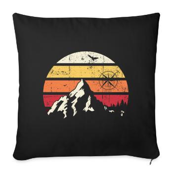 Boussole Alpine Sunset - Housse de coussin décorative 45 x 45 cm - noir - Devant
