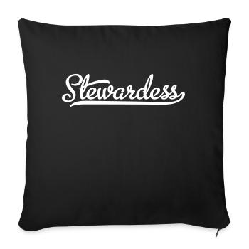 Stewardess - Sofa pillowcase 17,3'' x 17,3'' (45 x 45 cm) - black - Front