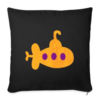 Sous-marin, Enfants, Pépinière, Sous l’eau, Mer, Océan - Housse de coussin décorative 45 x 45 cm - noir - Devant