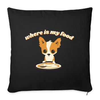 where is my food?? - Sofa pillowcase 17,3'' x 17,3'' (45 x 45 cm) - black - Front