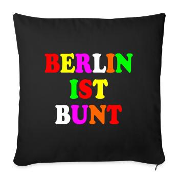 Berlin ist bunt - Sofakissenbezug 45 x 45 cm - Schwarz - Vorne